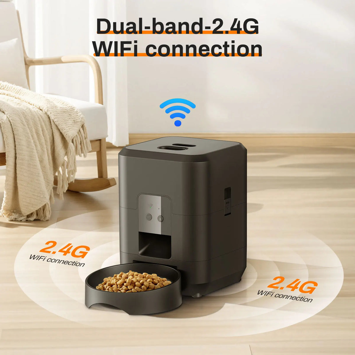 Vantoro Smart Automatic Pet Feeder – WiFi Scheduled Feeding