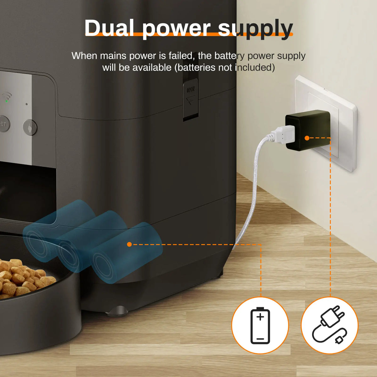 Vantoro Smart Automatic Pet Feeder – WiFi Scheduled Feeding